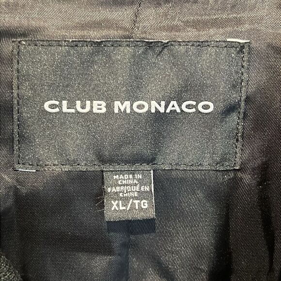 Club Monaco Men’s Black/Grey Houndstooth Zip Up‎ Lined Jacket Size XL - Picture 13 of 14